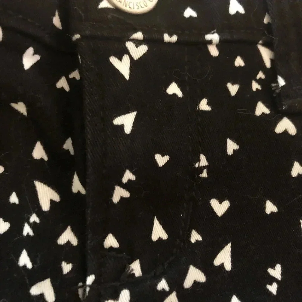 Old navy black white heart ballerina pants 6